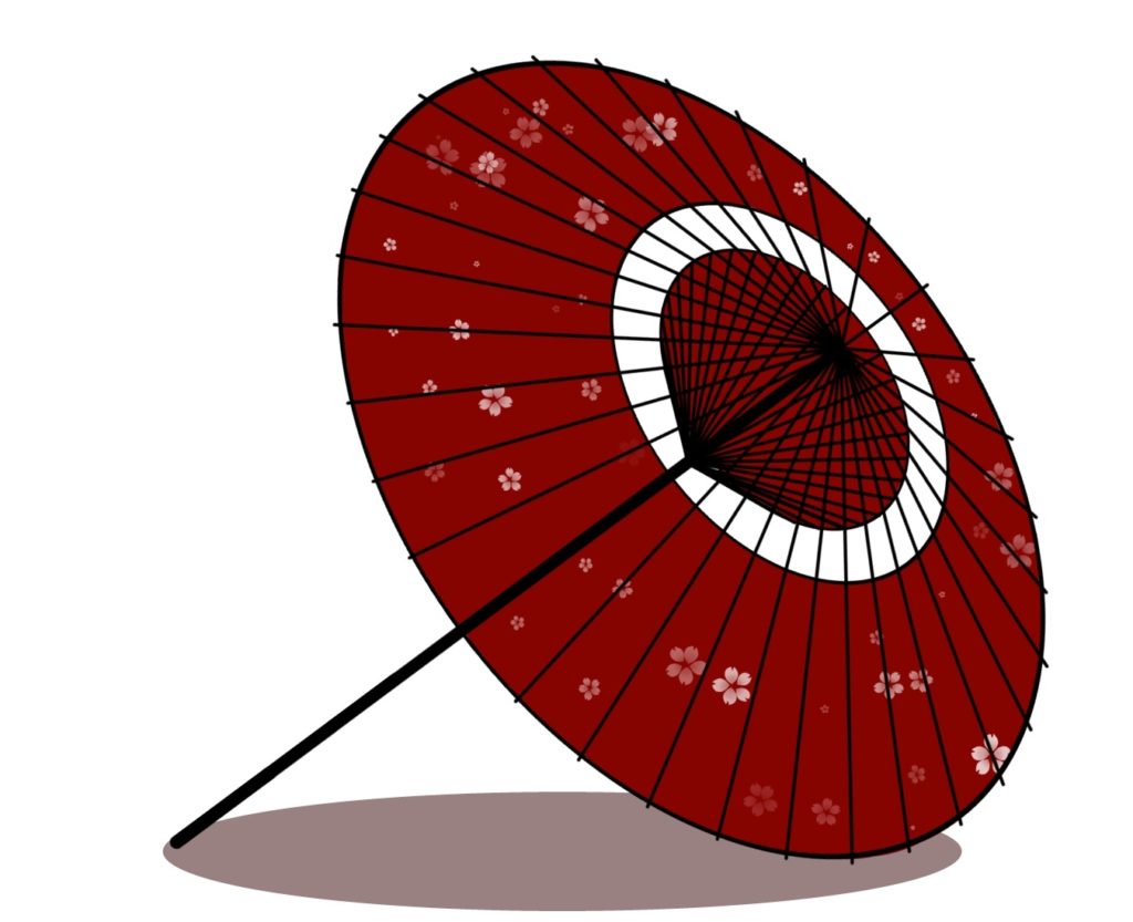 蛇の目傘（じゃのめがさ）のイラスト