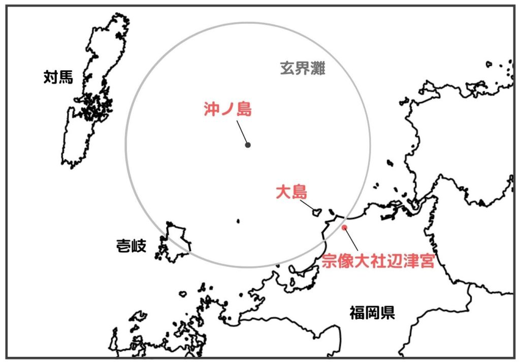 沖ノ島の地図上の位置